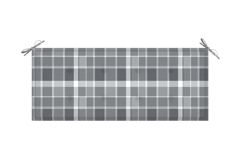 Dyna för trädgårdsbänk grått rutmönster 120x50x4 cm tyg - Flerfärgad - Utemöbler - Dynor - Soffdynor & bänkdynor utemöbler