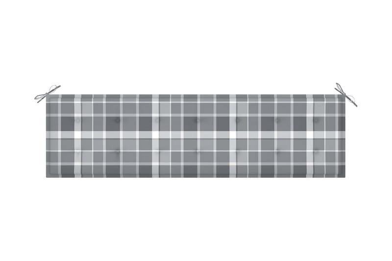 Dyna för trädgårdsbänk grått rutmönster 180x50x4 cm tyg - Flerfärgad - Utemöbler - Dynor - Soffdynor & bänkdynor utemöbler