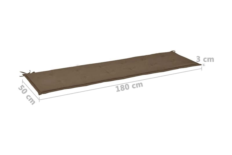 Dyna för Trädgårdsbänk taupe 180x50x3 cm - Brun - Utemöbler - Dynor - Soffdynor & bänkdynor utemöbler