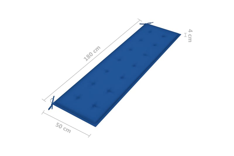 Dyna till trädgårdsbänk kungsblå 180x50x4 cm tyg - Royalblå - Utemöbler - Dynor - Soffdynor & bänkdynor utemöbler