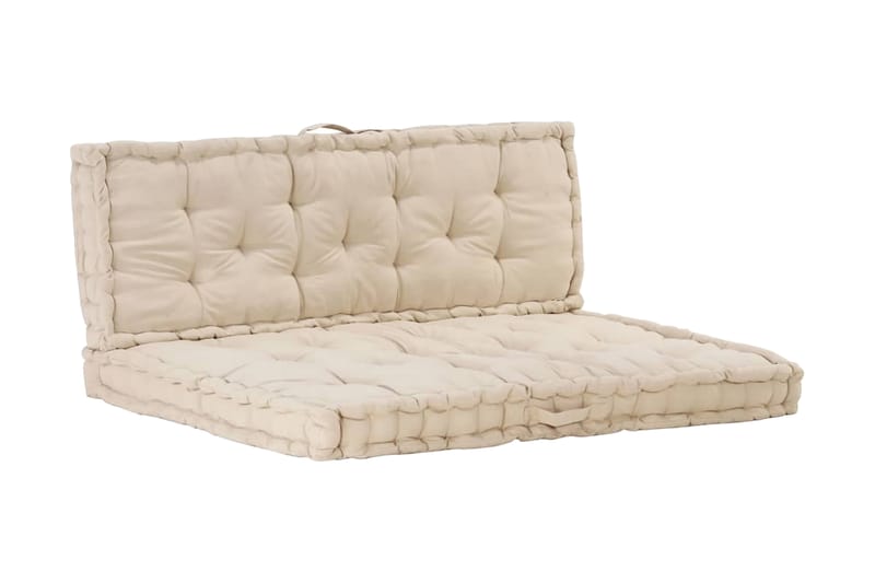 Dyna till pallsoffa 2 st bomull beige - Beige - Utemöbler - Dynor - Soffdynor & bänkdynor utemöbler