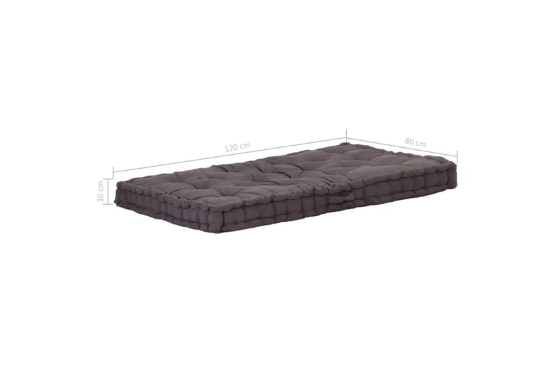 Dyna till pallsoffa bomull 120x80x10 cm antracit - Grå - Utemöbler - Dynor - Soffdynor & bänkdynor utemöbler