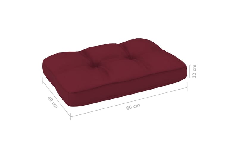 Dyna till pallsoffa vinröd 60x40x10 cm - Röd - Utemöbler - Dynor - Soffdynor & bänkdynor utemöbler