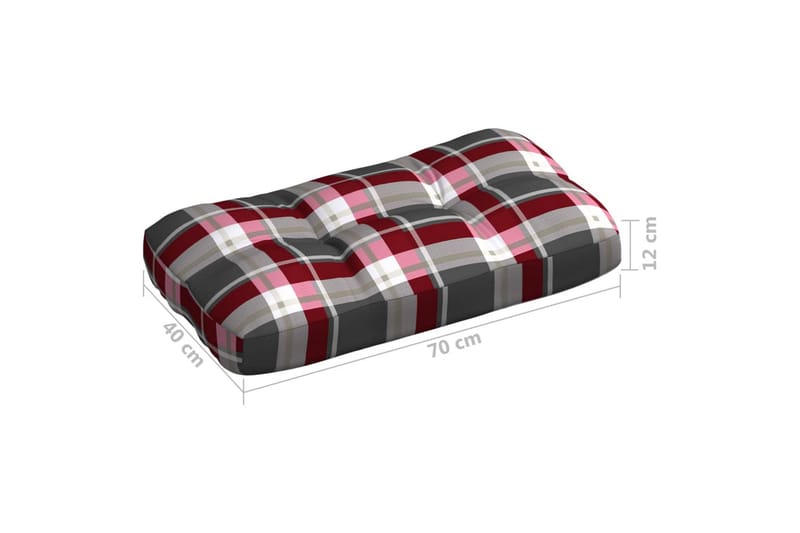 Dynor till pallsoffa 3 st rött rutmönster - Flerfärgad - Utemöbler - Dynor - Soffdynor & bänkdynor utemöbler