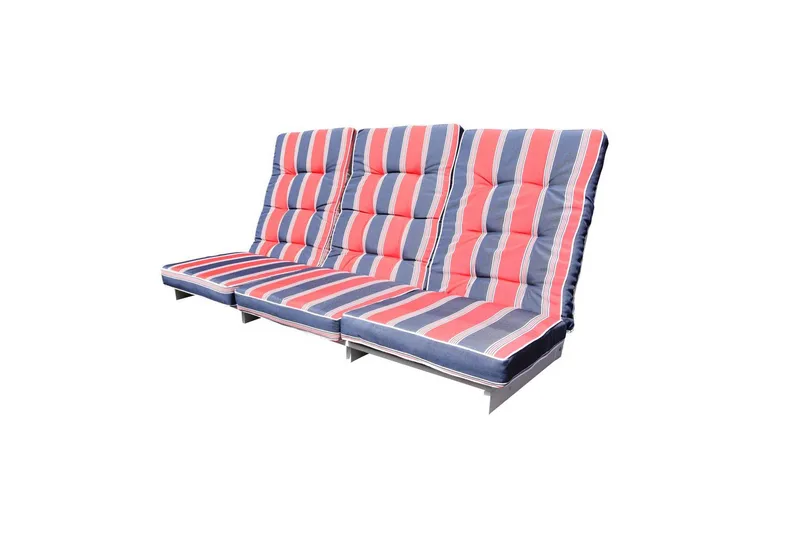 Soffdyna med ryggstöd Excellent Maxi Hög Rygg - Röd och Blå-randig - Utemöbler - Dynor - Solstolsdyna - Dyna däckstol