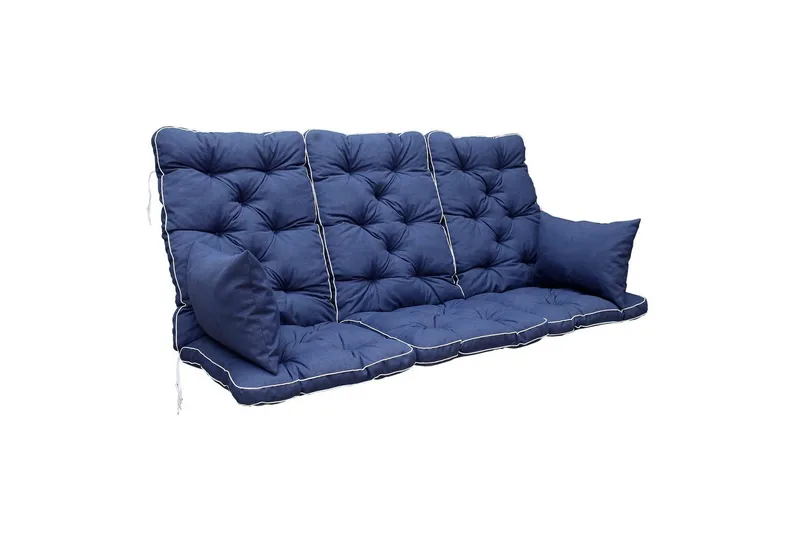 Soffdyna med ryggstöd Maxi Hög Rygg med Sidokuddar Blå - Blå - Utemöbler - Dynor - Hammockdynor