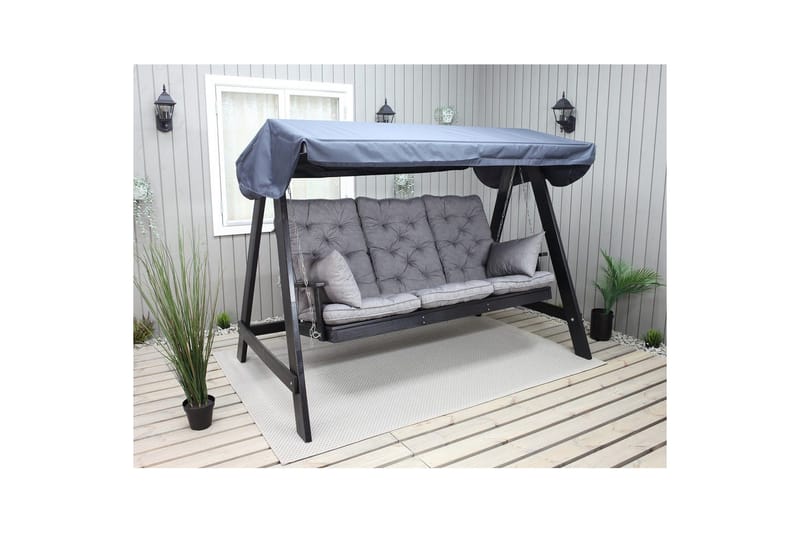 Soffdyna med ryggstöd Maxi Hög Rygg med Sidokuddar - Grå - Utemöbler - Dynor - Kompletta dynset