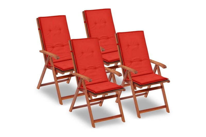 Stolsdynor för trädgården 4 st 120x50x3 cm röd - Röd - Utemöbler - Dynor - Soffdynor & bänkdynor utemöbler