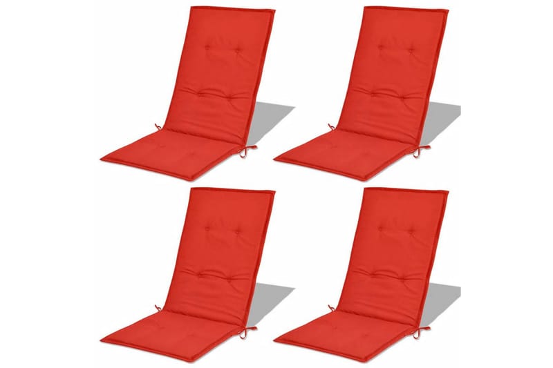Stolsdynor för trädgården 4 st 120x50x3 cm röd - Röd - Utemöbler - Dynor - Soffdynor & bänkdynor utemöbler
