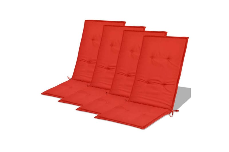Stolsdynor för trädgården 4 st 120x50x3 cm röd - Röd - Soffdynor & bänkdynor utemöbler
