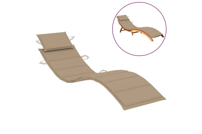 Solsängsdyna beige 186x58x3 cm - Beige - Utemöbler - Dynor - Dyna solsäng