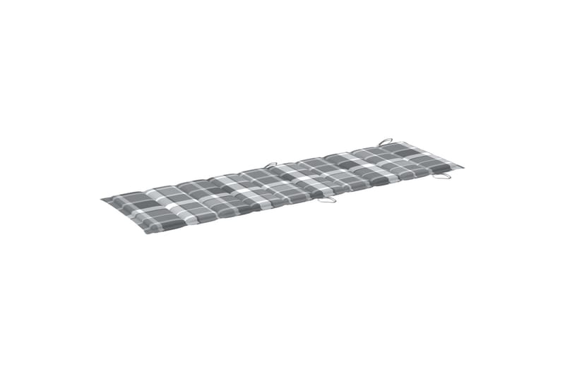 Solsängsdyna grå rutmönster 186x58x3 cm - Flerfärgad - Utemöbler - Dynor - Dyna solsäng