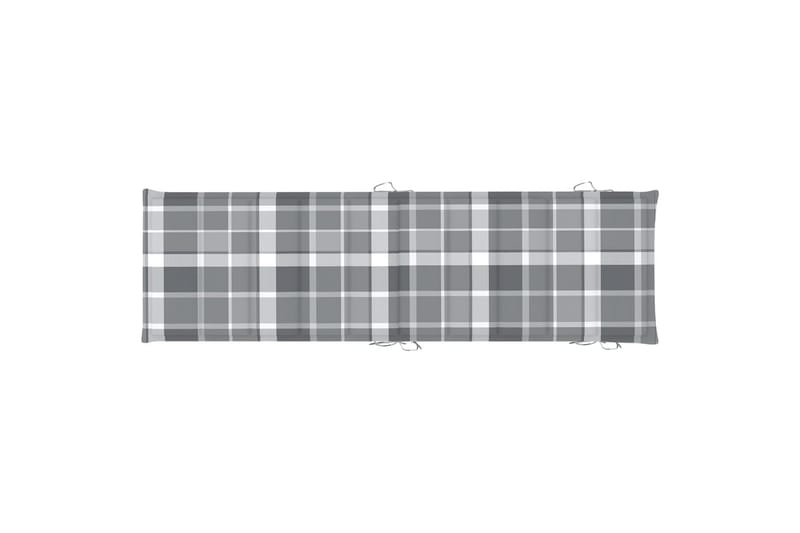 Solsängsdyna grå rutmönster 186x58x3 cm - Flerfärgad - Utemöbler - Dynor - Dyna solsäng