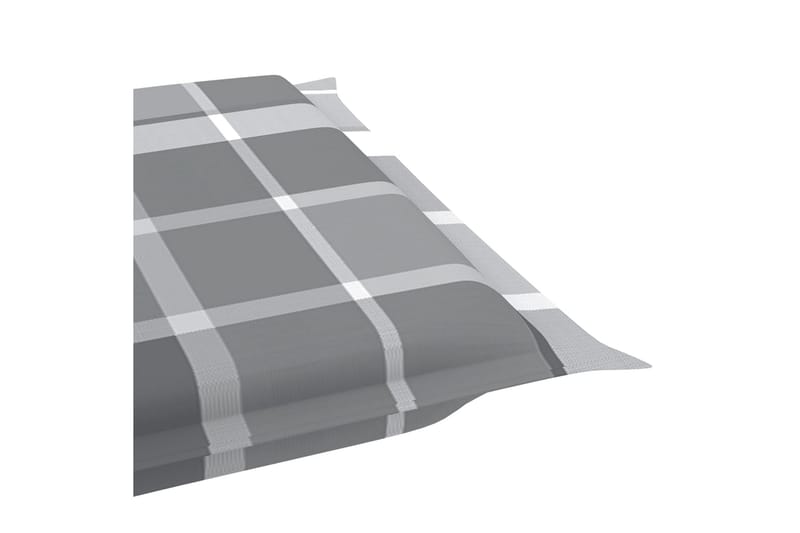 Solsängsdyna grå rutmönster 186x58x3 cm - Flerfärgad - Utemöbler - Dynor - Dyna solsäng