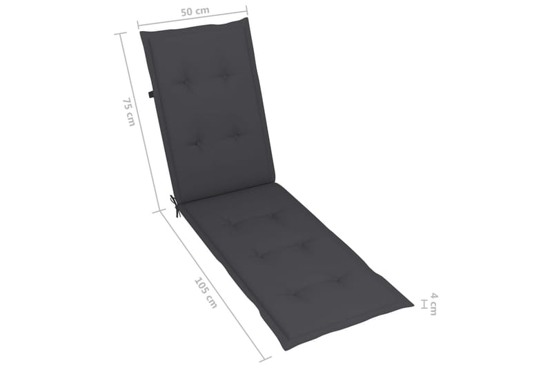 Solsängsdyna antracit (75+105)x50x3 cm - Grå - Utemöbler - Dynor - Dyna solsäng