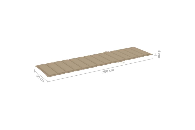 Solsängsdyna beige 200x50x3 cm tyg - Beige - Utemöbler - Dynor - Dyna solsäng