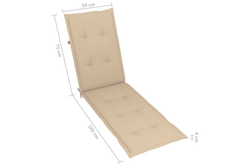 Solsängsdyna beige (75+105)x50x3 cm - Beige - Utemöbler - Dynor - Dyna solsäng