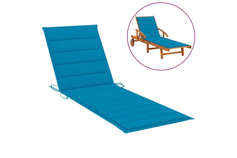 Solsängsdyna blå 200x50x3 cm tyg - Blå - Utemöbler - Dynor - Dyna solsäng