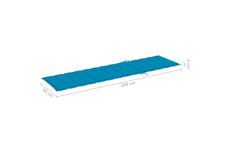 Solsängsdyna blå 200x50x3 cm tyg - Blå - Utemöbler - Dynor - Dyna solsäng