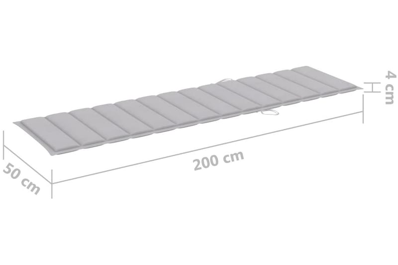 Solsängsdyna grå 200x50x3 cm tyg - Grå - Utemöbler - Dynor - Dyna solsäng