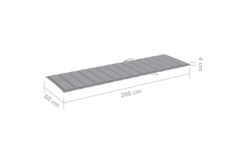 Solsängsdyna grå 200x60x3 cm tyg - Grå - Utemöbler - Dynor - Dyna solsäng