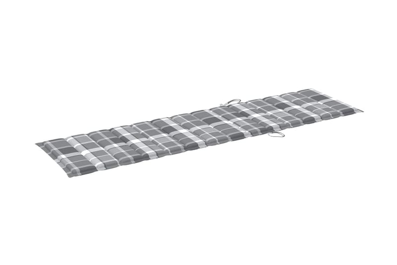 Solsängsdyna grårutig 200x50x3 cm tyg - Flerfärgad - Utemöbler - Dynor - Dyna solsäng