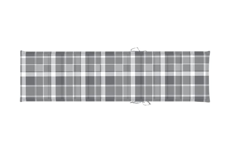 Solsängsdyna grårutig 200x50x3 cm tyg - Flerfärgad - Utemöbler - Dynor - Dyna solsäng
