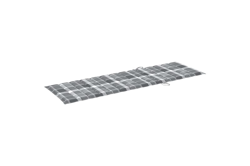 Solsängsdyna grått rutmönster 200x60x3 cm tyg - Flerfärgad - Utemöbler - Dynor - Dyna solsäng