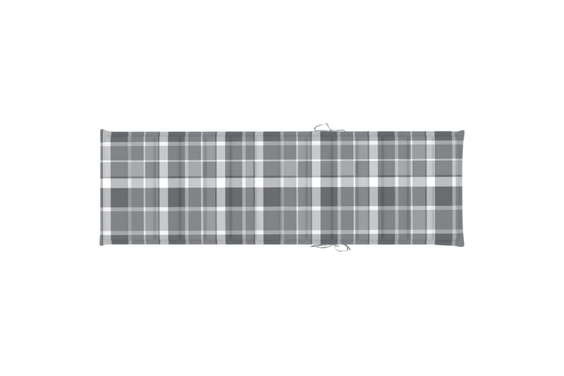 Solsängsdyna grått rutmönster 200x60x3 cm tyg - Flerfärgad - Utemöbler - Dynor - Dyna solsäng