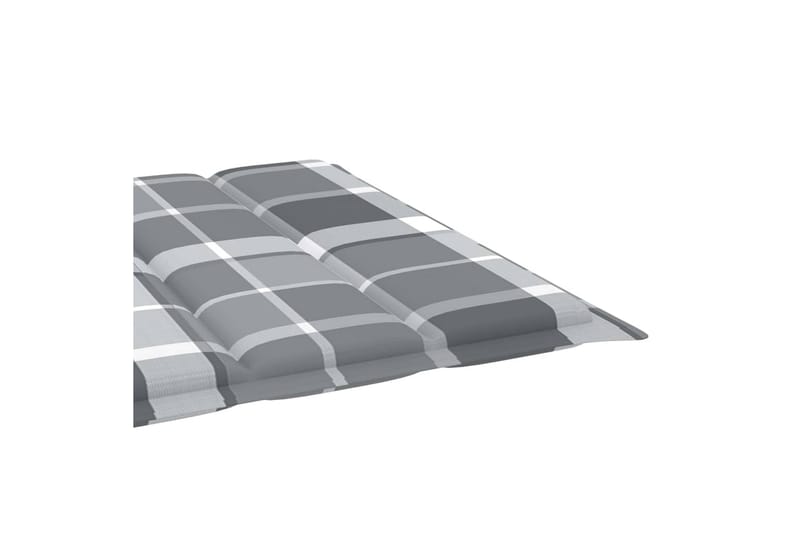 Solsängsdyna grått rutmönster 200x60x3 cm tyg - Flerfärgad - Utemöbler - Dynor - Dyna solsäng