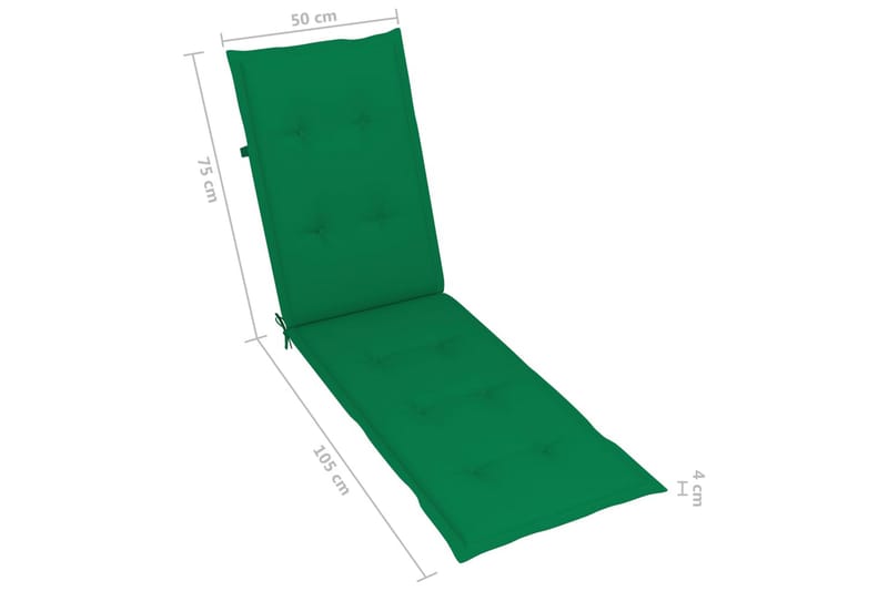 Solsängsdyna grön (75+105)x50x3 cm - Grön - Dyna solsäng