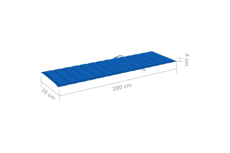 Solsängsdyna kungsblå 200x70x3 cm tyg - Blå - Utemöbler - Dynor - Dyna solsäng