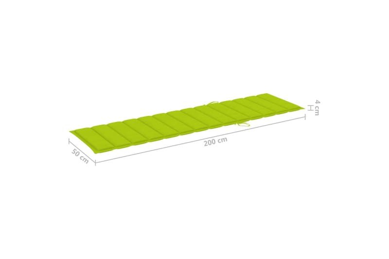 Solsängsdyna ljusgrön 200x50x3 cm tyg - Grön - Utemöbler - Dynor - Dyna solsäng