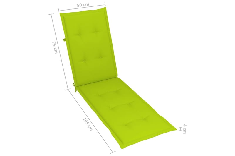 Solsängsdyna ljusgrön (75+105)x50x3 cm - Grön - Utemöbler - Dynor - Dyna solsäng