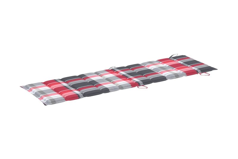 Solsängsdyna röd rutmönster 186x58x3 cm - Flerfärgad - Utemöbler - Dynor - Dyna solsäng