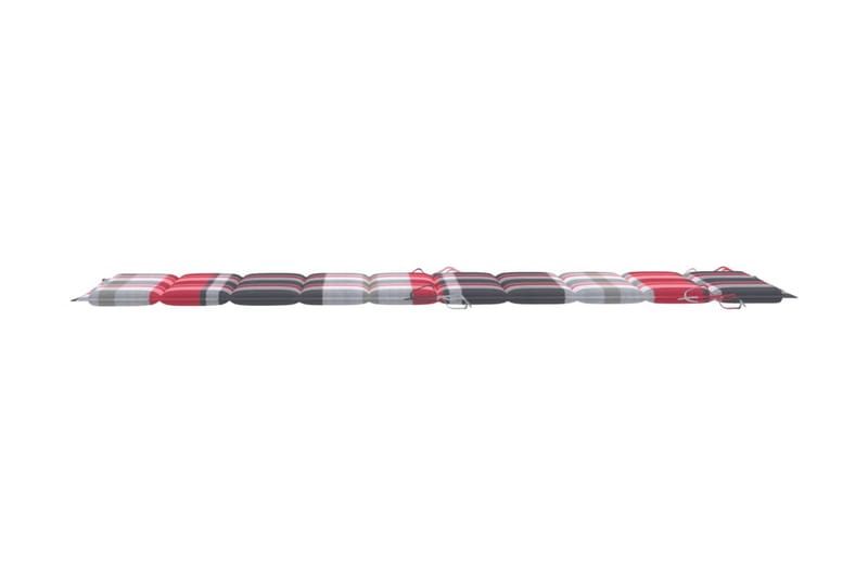 Solsängsdyna röd rutmönster 186x58x3 cm - Flerfärgad - Utemöbler - Dynor - Dyna solsäng