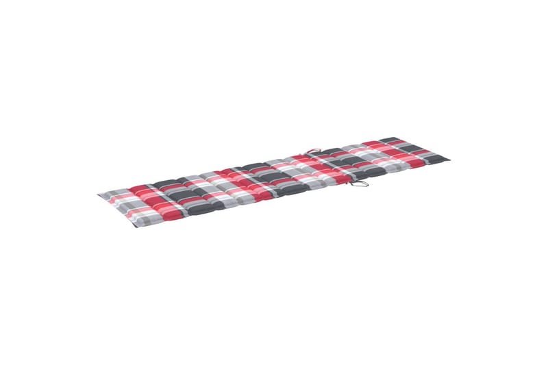 Solsängsdyna rödrutig 200x50x3 cm tyg - Flerfärgad - Utemöbler - Dynor - Dyna solsäng