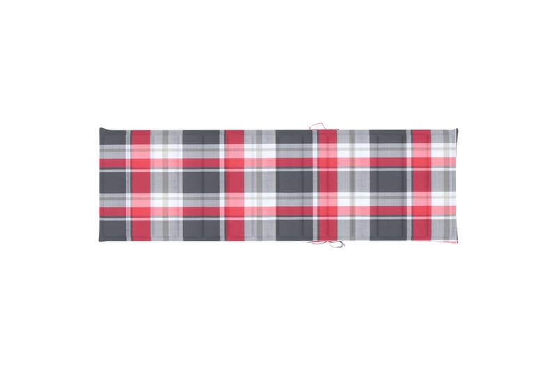 Solsängsdyna rött rutmönster 200x60x3 cm tyg - Flerfärgad - Utemöbler - Dynor - Dyna solsäng