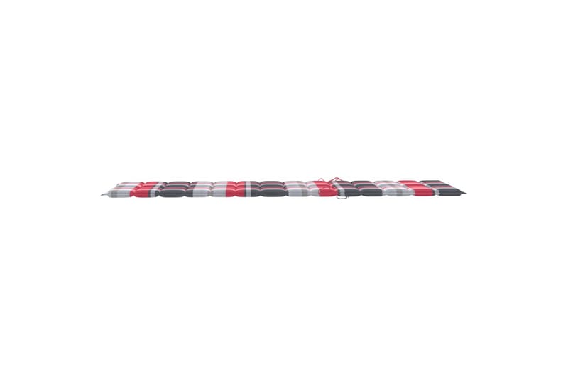 Solsängsdyna rött rutmönster 200x60x3 cm tyg - Flerfärgad - Utemöbler - Dynor - Dyna solsäng