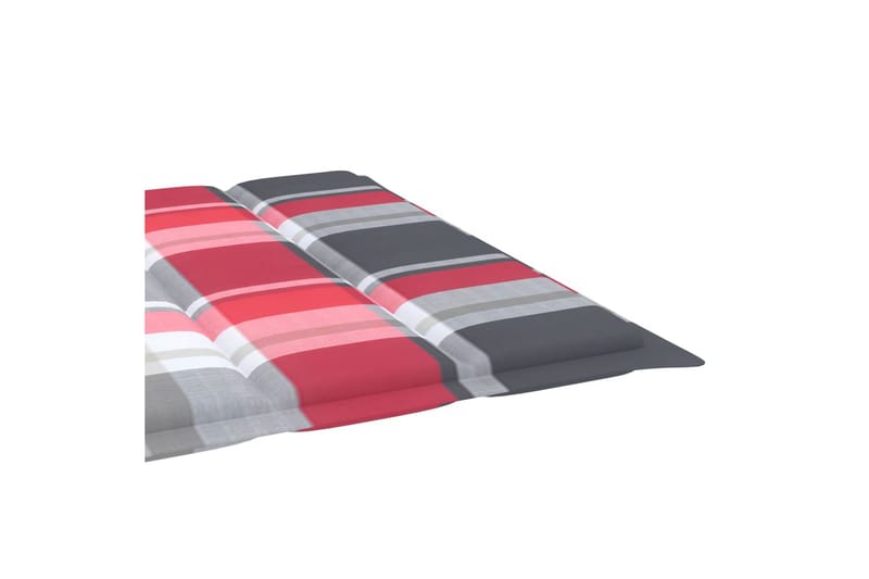 Solsängsdyna rött rutmönster 200x60x3 cm tyg - Flerfärgad - Utemöbler - Dynor - Dyna solsäng