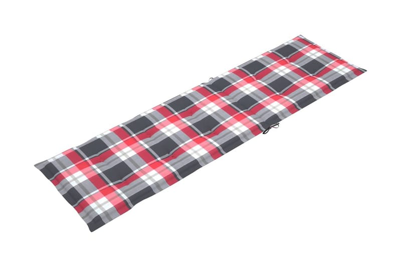 Solsängsdyna rött rutmönster (75+105)x50x3 cm - Flerfärgad - Utemöbler - Dynor - Dyna solsäng