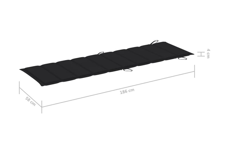 Solsängsdyna svart 186x58x3 cm - Svart - Utemöbler - Dynor - Dyna solsäng