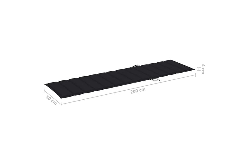 Solsängsdyna svart 200x50x3 cm tyg - Svart - Utemöbler - Dynor - Dyna solsäng