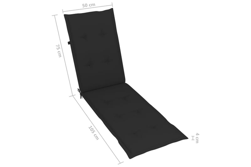 Solsängsdyna svart (75+105)x50x3 cm - Svart - Utemöbler - Dynor - Dyna solsäng
