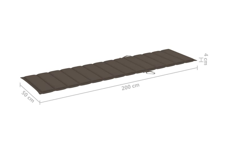 Solsängsdyna taupe 200x50x3 cm tyg - Brun - Utemöbler - Dynor - Dyna solsäng