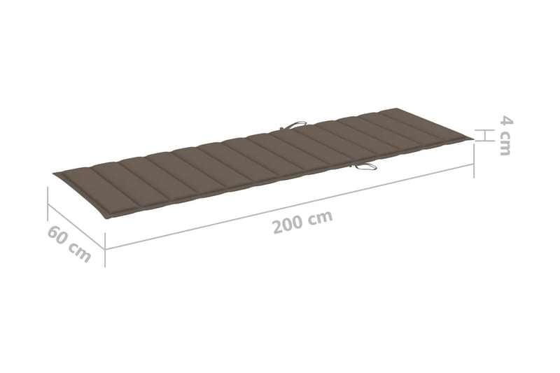 Solsängsdyna taupe 200x60x3 cm tyg - Brun - Utemöbler - Dynor - Dyna solsäng
