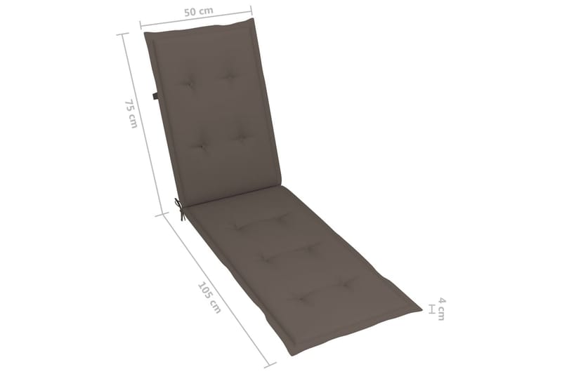 Solsängsdyna taupe (75+105)x50x3 cm - Brun - Utemöbler - Dynor - Dyna solsäng