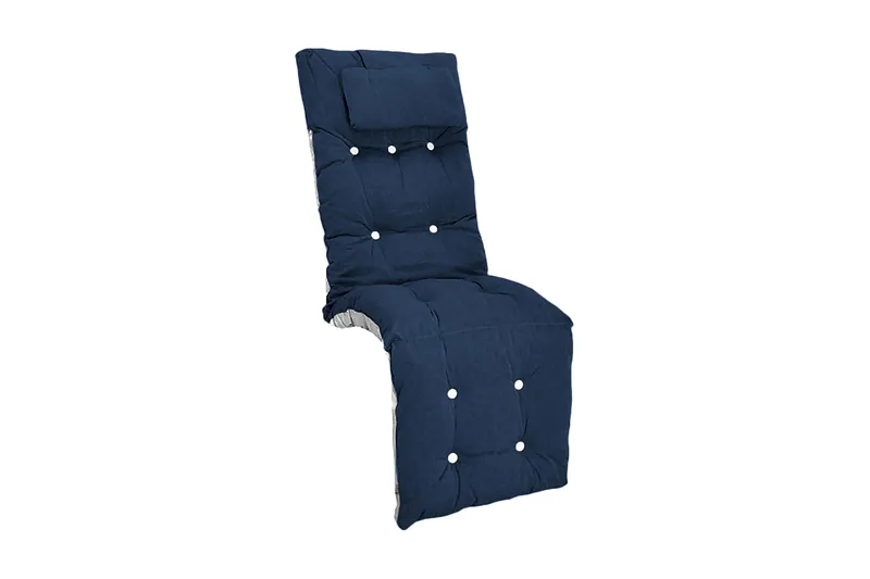 Baden baden-dyna Fritab Baden-Baden Flockdyna med nackkudde Marine - Utemöbler - Dynor - Solstolsdyna - Baden Baden dyna