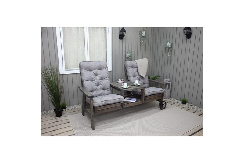 Stolskudde med ryggstöd Malmö Maxi Hög Rygg - Grå - Utemöbler - Dynor - Solstolsdyna - Dyna däckstol