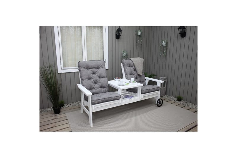 Stolskudde med ryggstöd Malmö Maxi Hög Rygg - Grå - Utemöbler - Dynor - Solstolsdyna - Dyna däckstol